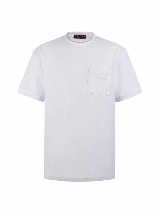 Gucci 26Ss圆领饰刺绣珠地棉短袖T恤 正品6300购入开发 100%全棉珠地棉面料250克 配套罗纹 进口刺绣 面料酵洗 定制1：1商标 合身版型 尺码