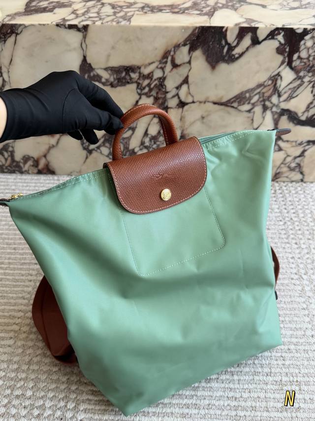 150 Size: 35 23Cm Longchamp Nylon Backpack Classic Black and Brown Aren't you go