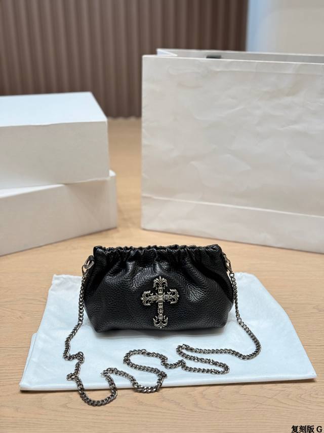 Replica Cowhide Chrome Hearts Phone Bag, Chrome Hearts Style Cross Soft Leather