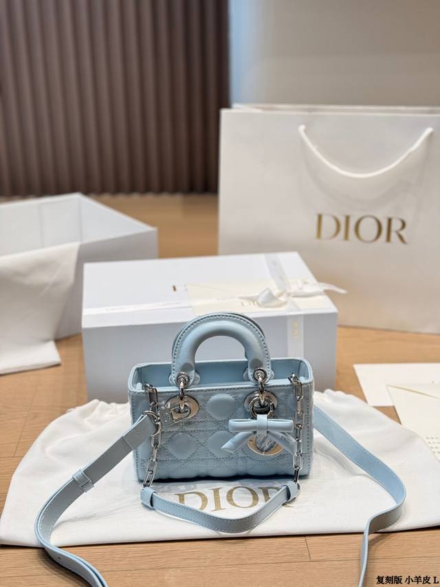Reissue Dior Lady D-Joy Mini Handbag in Lambskin. Made of black cannage lambskin