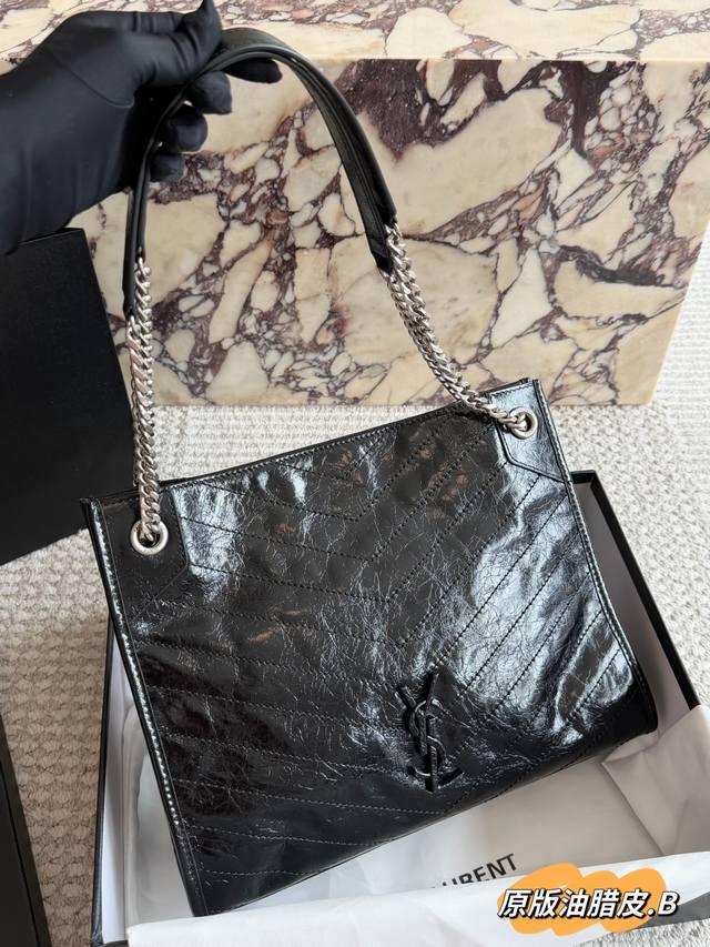 310 Comes with box Size: 32*27Cm YSL tote bag, crackled waxed cowhide Niki Shopp 310 Comes with box Size: 32*27Cm YSL tote bag, crackled waxed cowhide Niki Shopp