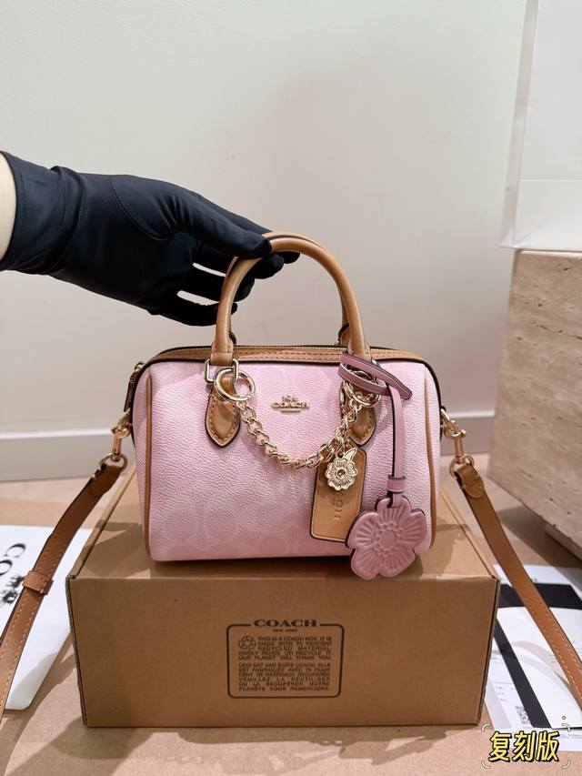 Reissue with Box Size: 18*12Cm Coach Rowan Pillow Bag Cherry Blossom Pink Cute B