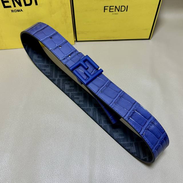 210 Image Packaging + 10 Fendi Boutique Same Style Width 4.0Cm Double Ring Rever
