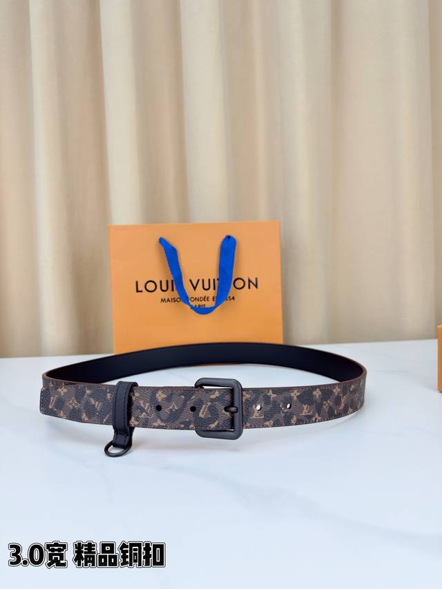 Louis Vuitton 3.0 wide belt, featuring the classic monogram pattern that embodie