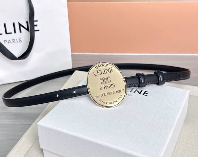 2020 New 1.3cm Celine oversized belt, top layer cowhide, length: 75, 80, 85, 90,