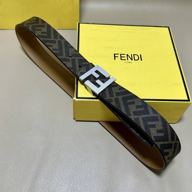 170 Image Packaging +10 Fendi Boutique Same Style 4.0cm Wide Double Ring Reversi