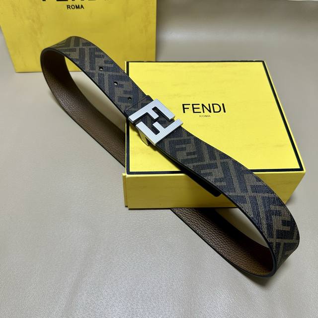 170 Image Packaging +10 Fendi Boutique Same Style 4.0cm Wide Double Ring Reversi