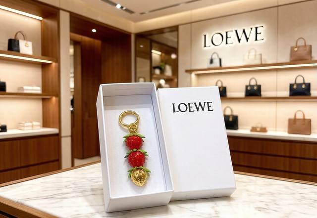 - Loewe Strawberry Charm | Hang the sweetness of spring on your bag Triple straw