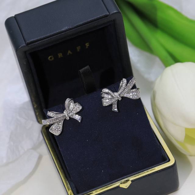 Exquisite craftsmanship, top brand Graff bow earrings, high-end jewelry custom-m