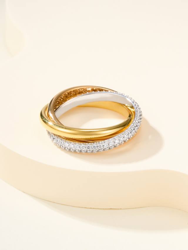 Price: $160 Tinity Triple-Band Small Diamond Ring, Size $6789 (each band 2.5mm).