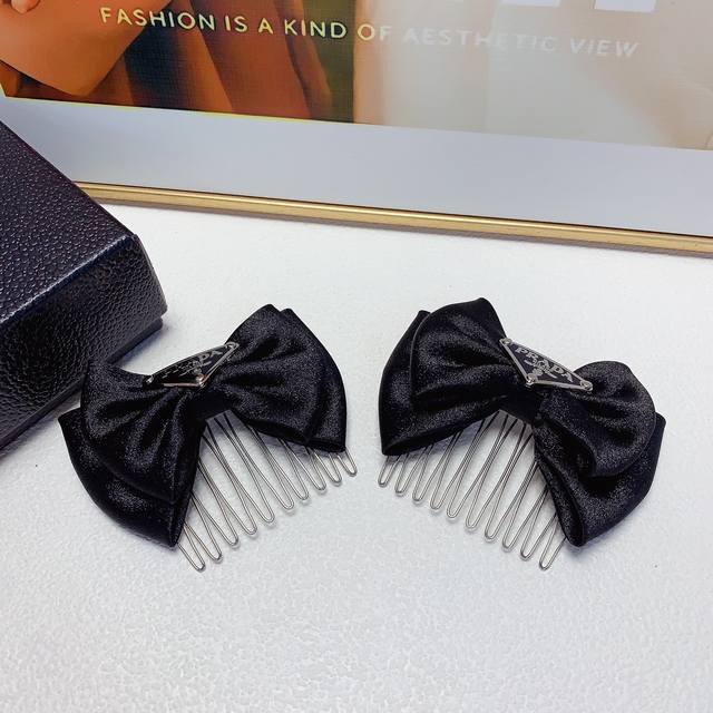 Prada hair clips, bow hair combs, edge clips, everyday delicate small items, ele
