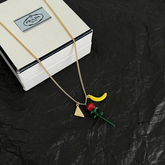 A new and highly sought-after Prada necklace has arrived, exquisitely crafted an
