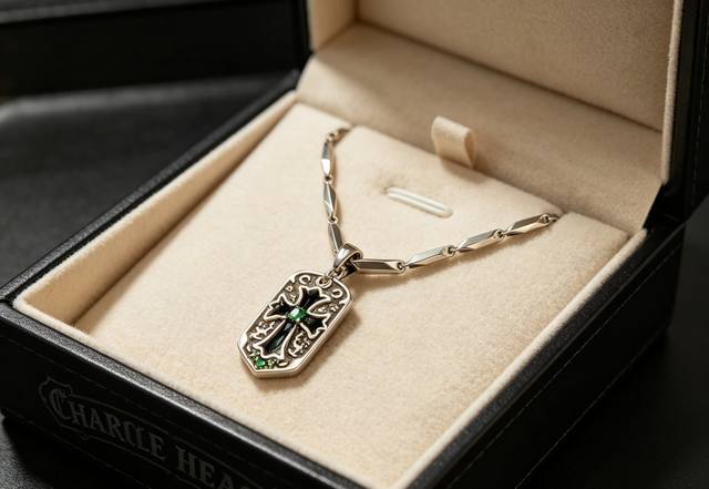 Chrome Hearts Green Diamond Cross Tag Bamboo Chain | A Must-Have in the Trend! 2