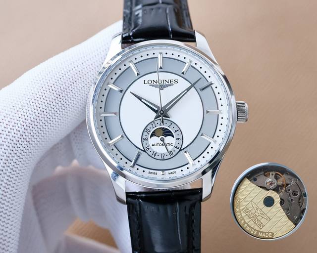 白560 金750 经典复古 全新升级 浪琴-Longines 男士腕表 全自动机械机芯 矿物强化玻璃 316L精钢表壳 真皮表带 简约时尚 商务休闲 尺寸:直