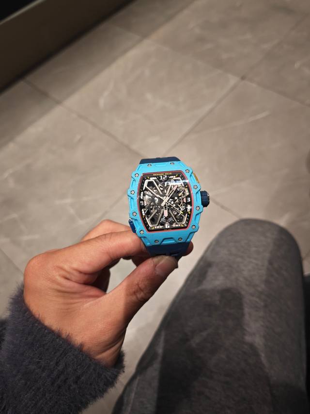 3190 Richard Mille Ram 35-03 Babyblue Carbon Fiber Shell All-in-One
