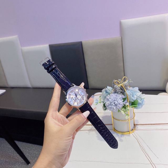 340原单品牌阿玛尼Armani 型号：Ar2458白面进口石英机芯矿物强化玻璃镜面不锈精钢表带隐形双锁扣三眼计时日期窗口巴塞尔最受欢迎腕表阿玛尼巴塞尔纪念款钟