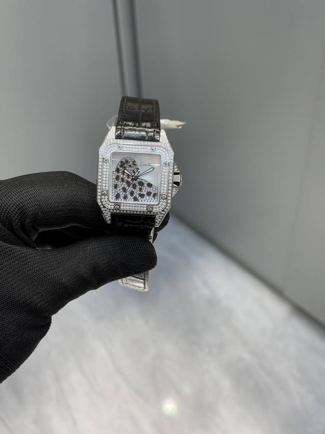 2410 Cartier Santos Panther Full Diamond Collection