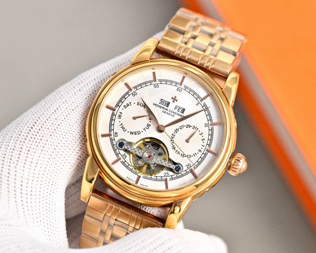 White 590 Gold 790 Vacheron Constantin Men's Mechanical Watch features an import