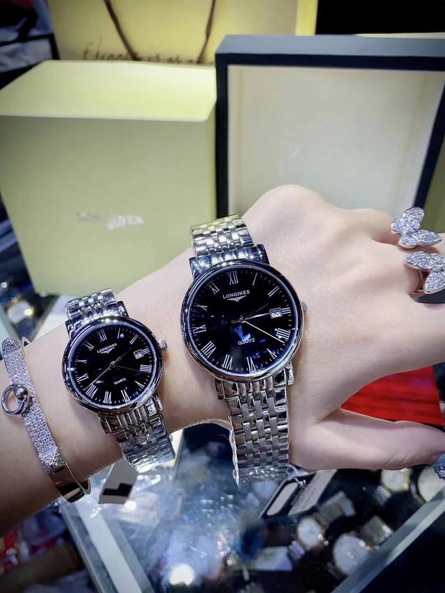 230 Longines Elegance Couple's Watch, restocked and resold. Stainless steel case