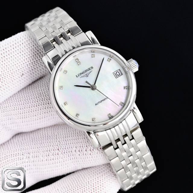 Sj presents a white steel 800, gold steel 1080, jeweled 30 Tw Longines XL5 Elega