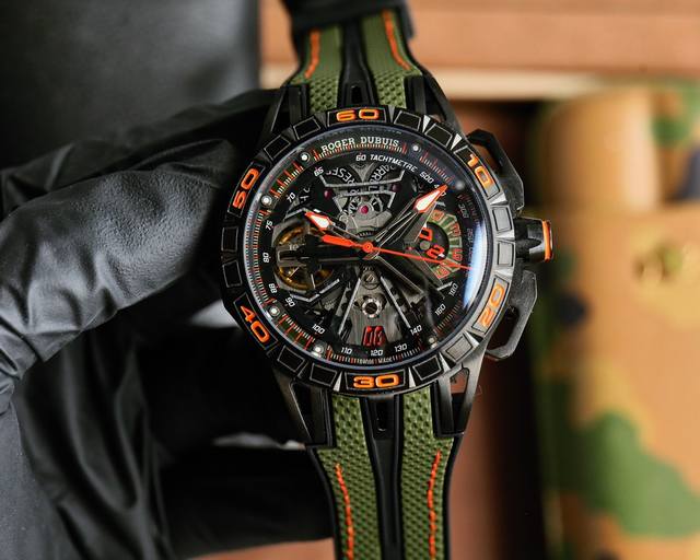 White Case 1110 Rose Black 870 Roger Dubuis Excalibur Regal Series Automatic Mov