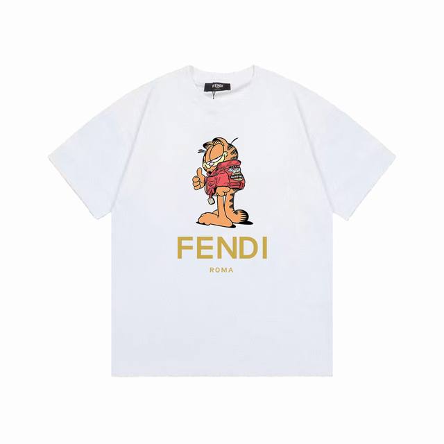 P90 款号:F079 Fendi 芬迪 25Ss 大师亲手设计潮牌新品印花圆领短袖T恤 春夏最新砖柜同步 Os落肩版型 - 260G双纱纯棉顶级面料 手感柔软