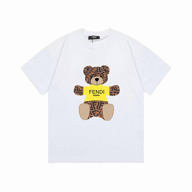 P90 款号:F078 Fendi 芬迪 25Ss 大师亲手设计潮牌新品印花圆领短袖T恤 春夏最新砖柜同步 Os落肩版型 - 260G双纱纯棉顶级面料 手感柔软