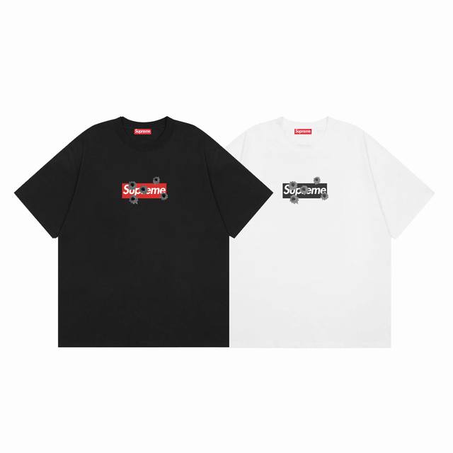 Supreme Washington Exclusive Collaboration Gun Hole Logo Summer Short-Sleeve T-S