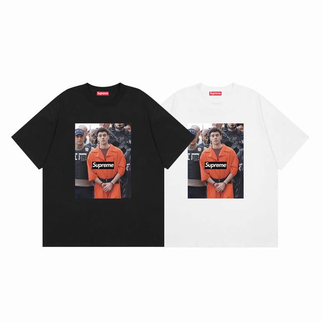 Supreme Mix Parody Luigi Portrait Tee Summer Short-Sleeve Shirt Colors: White, B