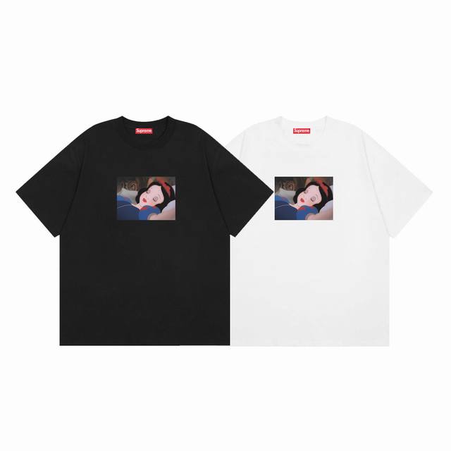 Supreme Fw26 Snow White Print Versatile Short-Sleeve American Style T-Shirt Colo