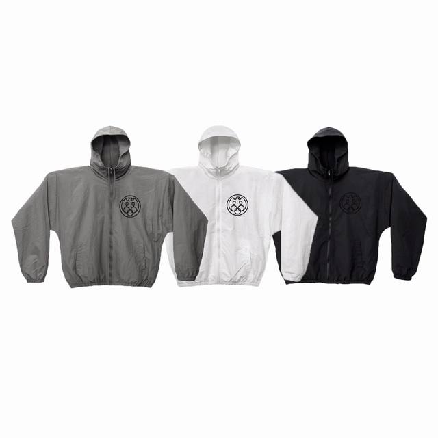 Y82 P150 Yeezy Kanye West x Gosha Collaboration Sunscreen Print Zip-Up Hooded Wi Y82 P150 Yeezy Kanye West x Gosha Collaboration Sunscreen Print Zip-Up Hooded Wi