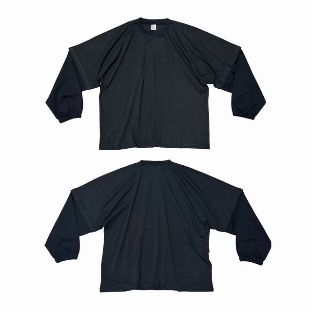 Y95# P120 Yeezy Kanye Ts-05 Patchwork Long-Sleeve Vest Color: Charcoal Black Siz Y95# P120 Yeezy Kanye Ts-05 Patchwork Long-Sleeve Vest Color: Charcoal Black Siz