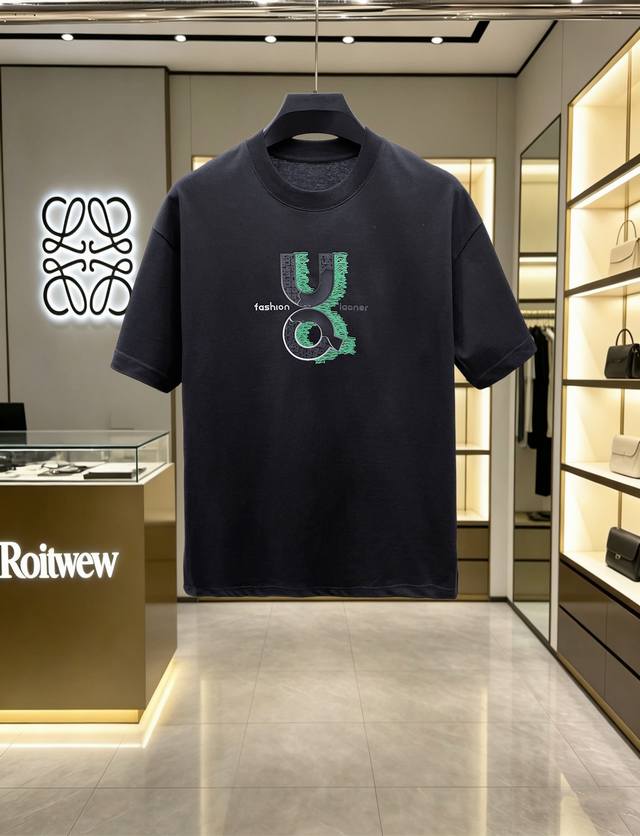 P120 On Angpao 26Ss High-Version Crew Neck Short-Sleeve T-Shirt with Printed Log
