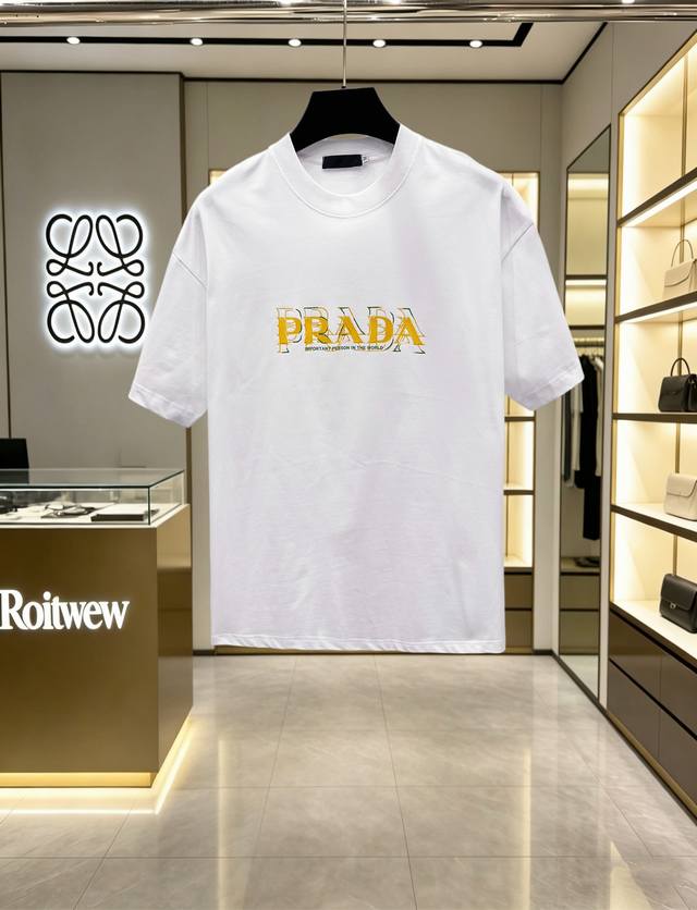 P120 Prad* Prad 26Ss New Short-Sleeve Shirt, top-quality version with heavy-duty