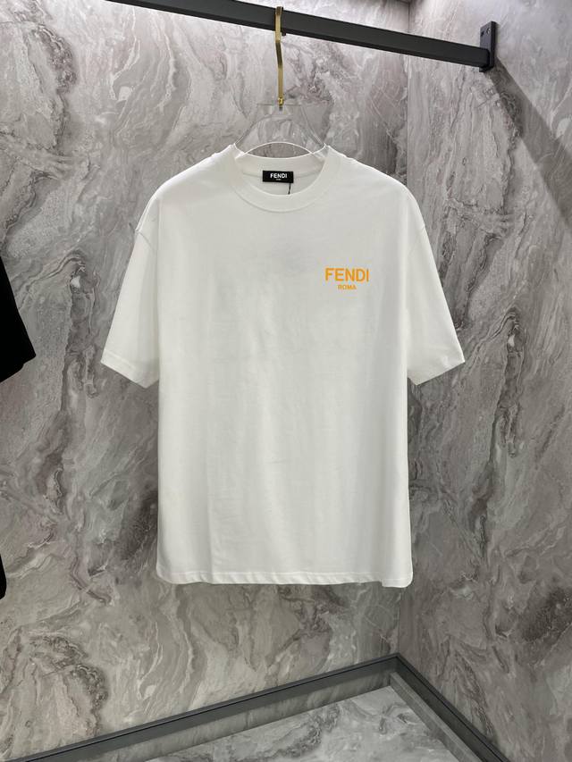 P90 Fendi # Spring/Summer Top-Tier Boutique Synchronized Short-Sleeve T-Shirt, L