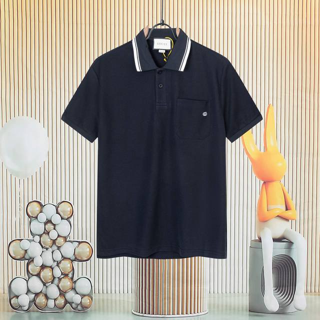 P120 Gucci Pocket Embroidery New Polo Shirt. Made with original fabric and custo