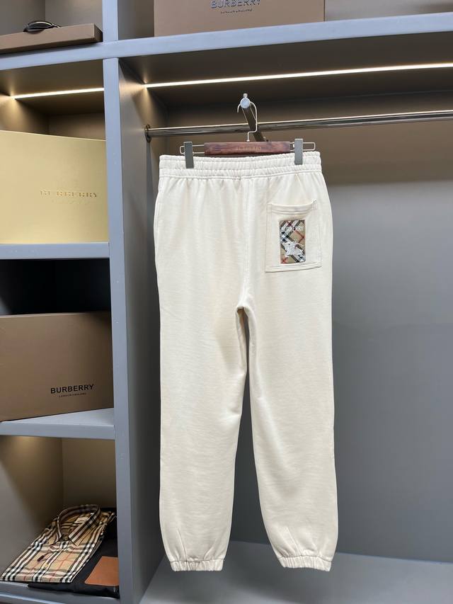 P200 Bbr Equestrian Knight Check Label Cotton Loose Sweatpants Burrell's top-tie
