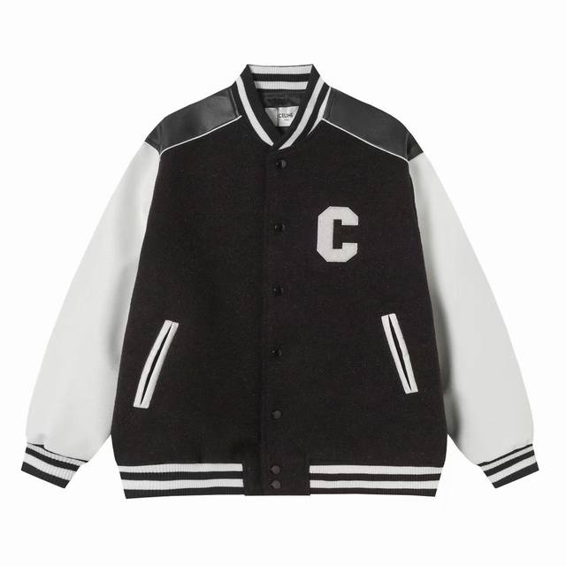 Style No.: C03 P260 Size: SML XL Celine runway style preppy baseball jacket Orde