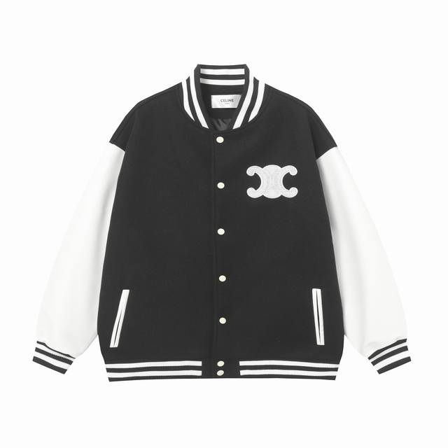 Style No.: C03 P250 Size: SML XL Celine runway style preppy baseball jacket Orde