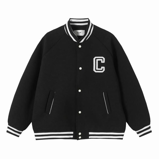Style No.: C02 P260 Size: SML XL Celine runway style preppy baseball jacket Orde
