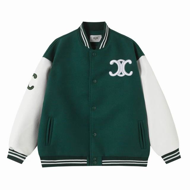 Style No.: C01 P270 Celine Ss College Style Color Block Baseball Jacket Warm Tip