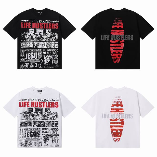 P80，编号Lh006，Life Hustlers “Santa Cena 24 颜色：黑色，白色； 尺码：S M L Xl