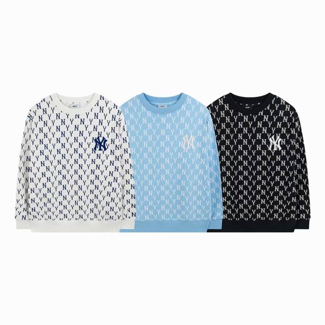 P90 Korean Mlb Autumn/Winter New Unisex Crew Neck Sweatshirt with Monogram All-F P90 Korean Mlb Autumn/Winter New Unisex Crew Neck Sweatshirt with Monogram All-F