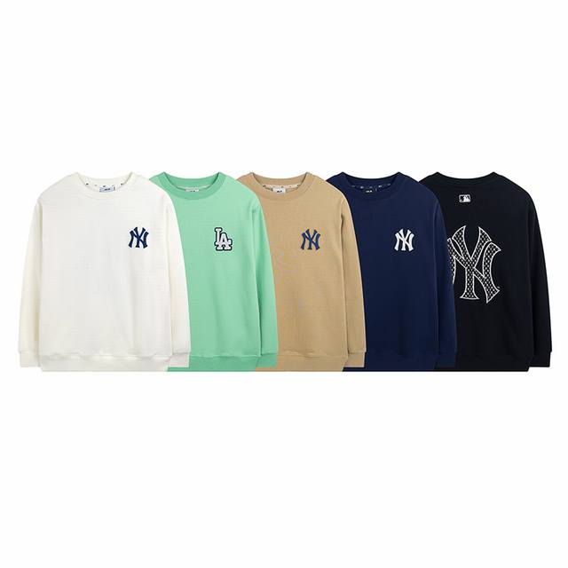 P90 Korean Mlb Autumn/Winter New Unisex Crew Neck Sweatshirt with Embroidered Pr P90 Korean Mlb Autumn/Winter New Unisex Crew Neck Sweatshirt with Embroidered Pr