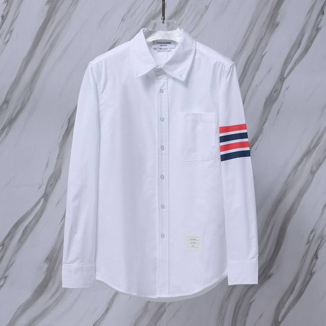 P140 Item No.: 905 Tb Oxford cloth single-sleeve red and blue striped shirt Thom