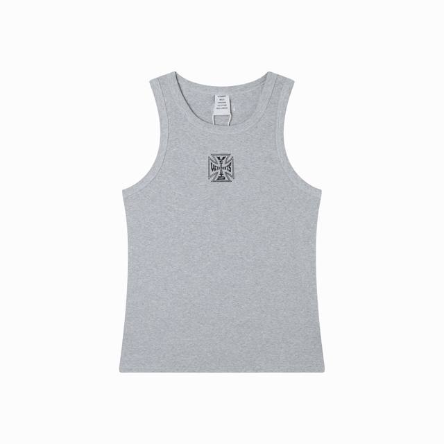 New Vetements 26新款印花Logo标识无袖T恤罗纹弹力背心 灰色：S，M，L，Xl P80