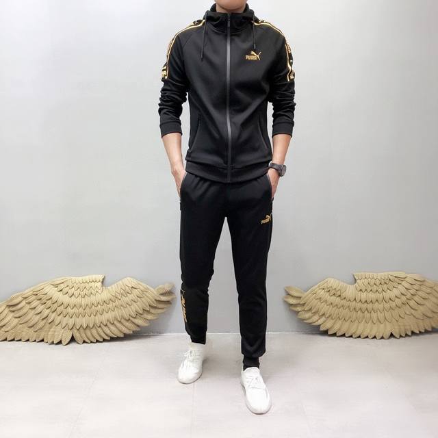 230 Brand: Puma Size: L-5XL Color: Black Original Puma Mink Fleece Tracksuit 450
