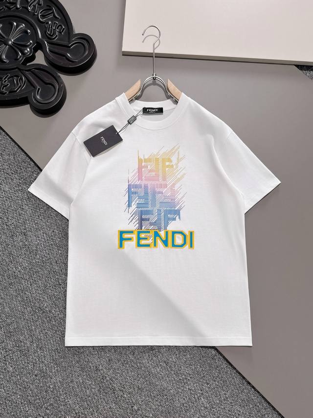 P100 Fendi's latest printed short-sleeved shirt, high-quality original retail st