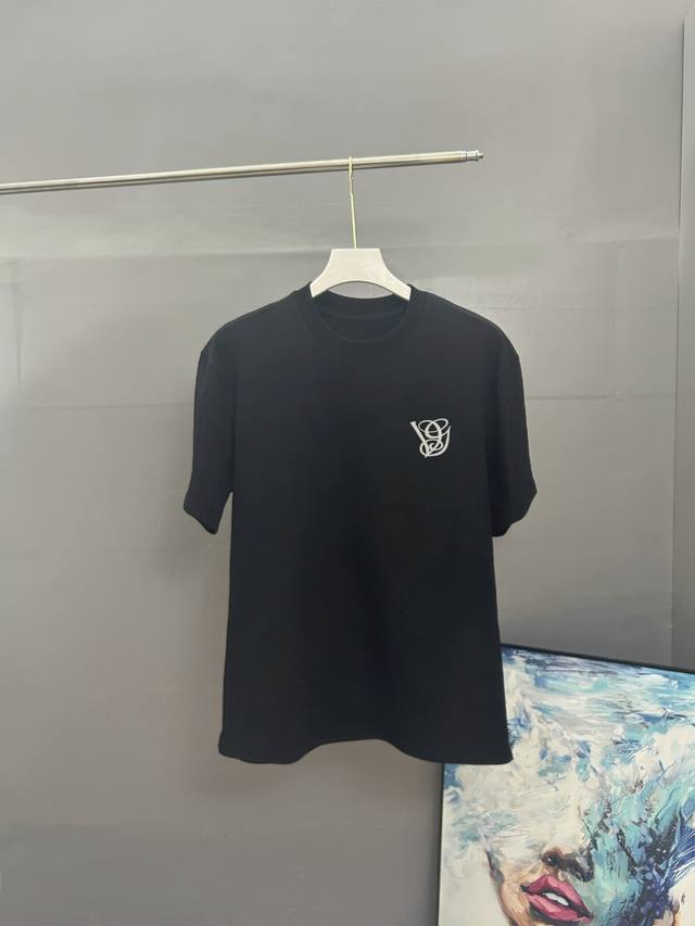 P70 Valentno embroidered 2025 Spring/Summer classic crew neck short-sleeved T-sh
