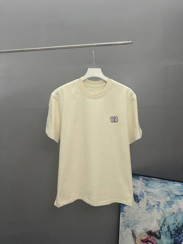 P70 Valentno embroidered 2025 Spring/Summer classic crew neck short-sleeved T-sh